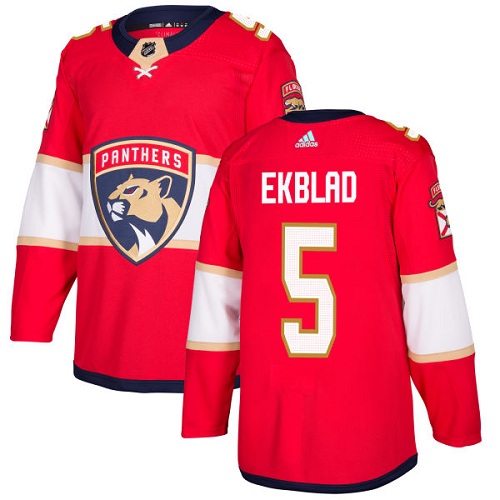 Adidas Men Florida Panthers #5 Aaron Ekblad Red Home Authentic Stitched NHL Jersey->florida panthers->NHL Jersey